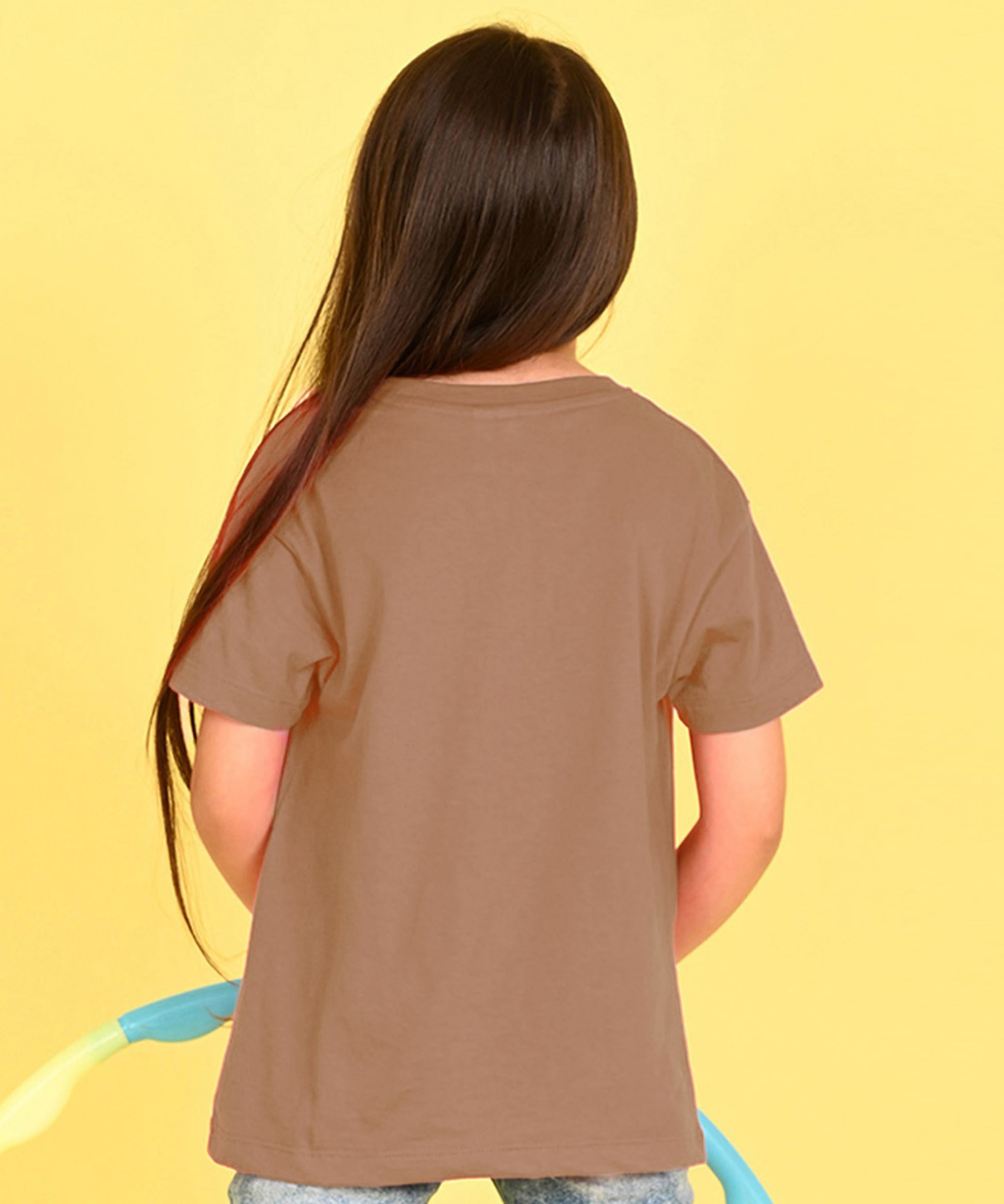 Aathichudi Printed Girls Oversized Tamil Tshirt- Brown