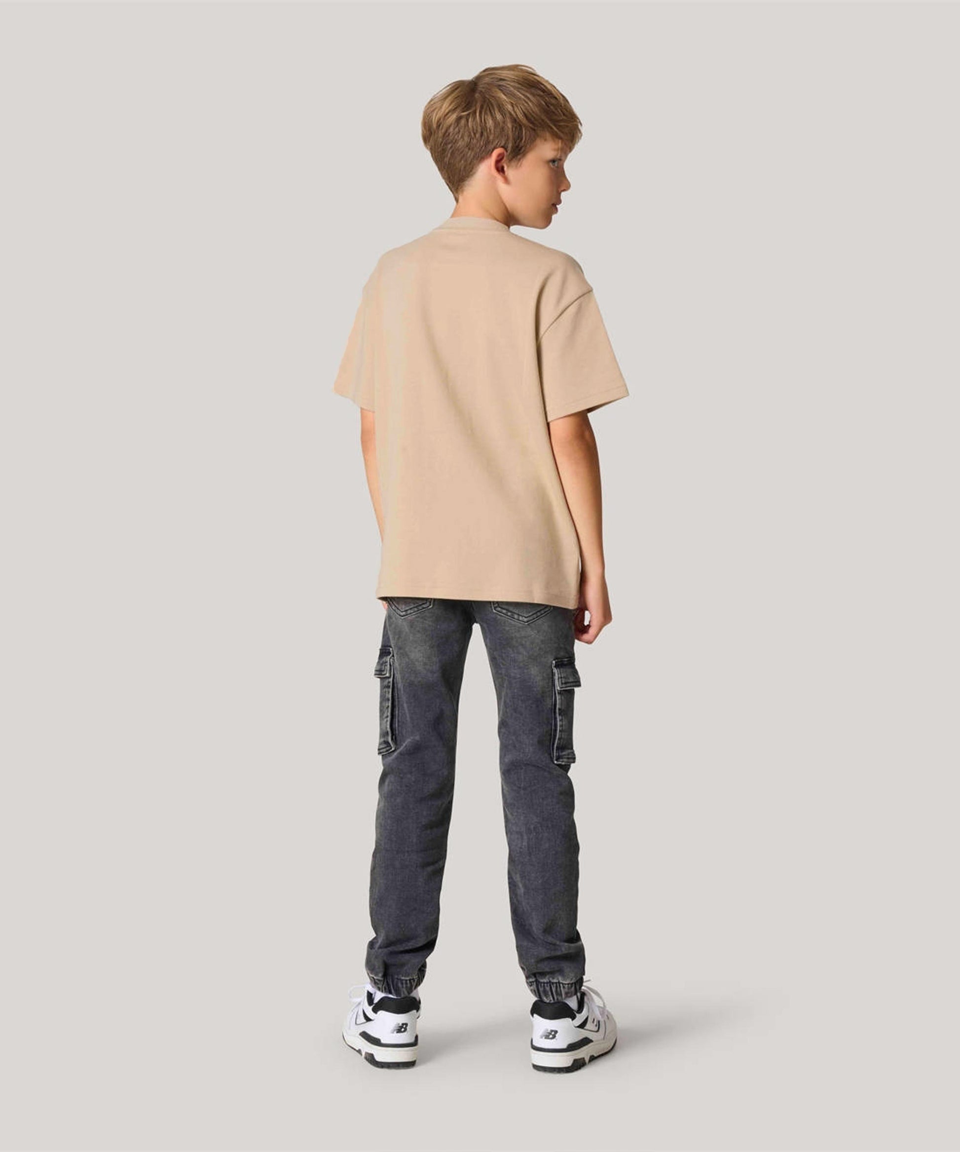 Aathichudi Printed Boys Oversized Tamil Tshirt- Beige