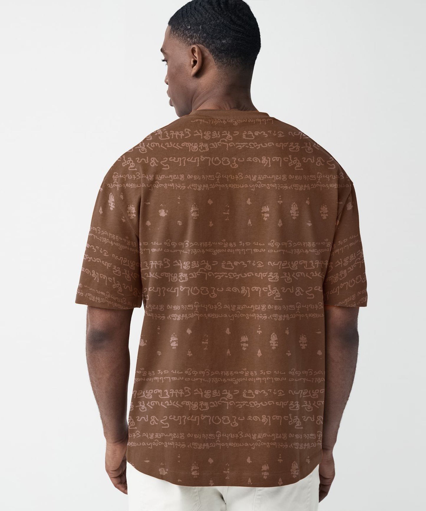 Kalvettu Themed Oversized Tamil Tshirt -Brown