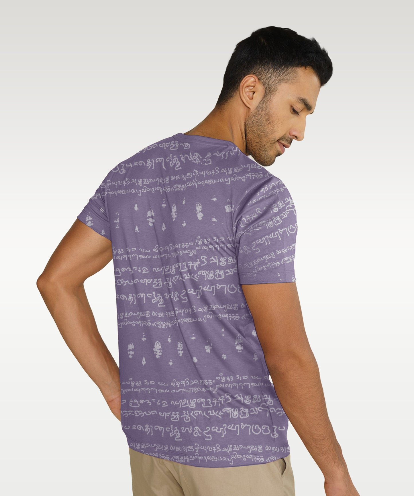 Regular Fit Kalvettu Tamil Themed Unisex T-Shirt -Purple