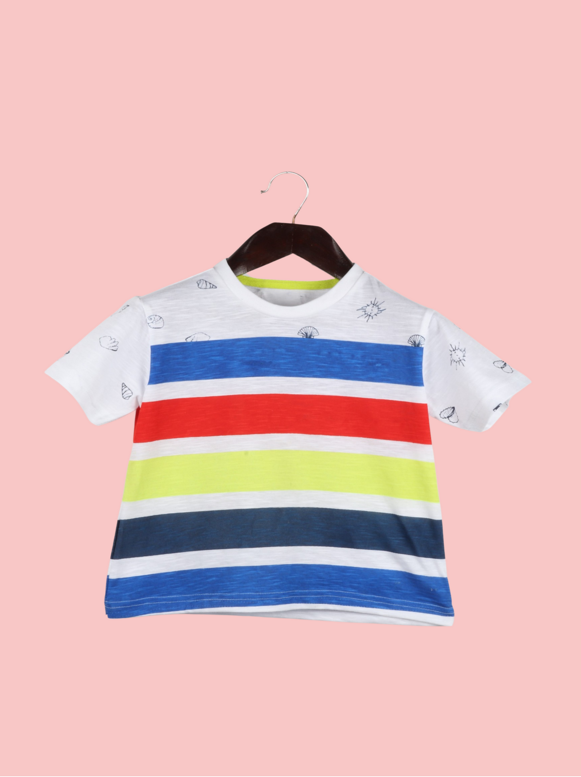 Kids Multicolour Half sleeve Cotton slub jersey T-Shirt