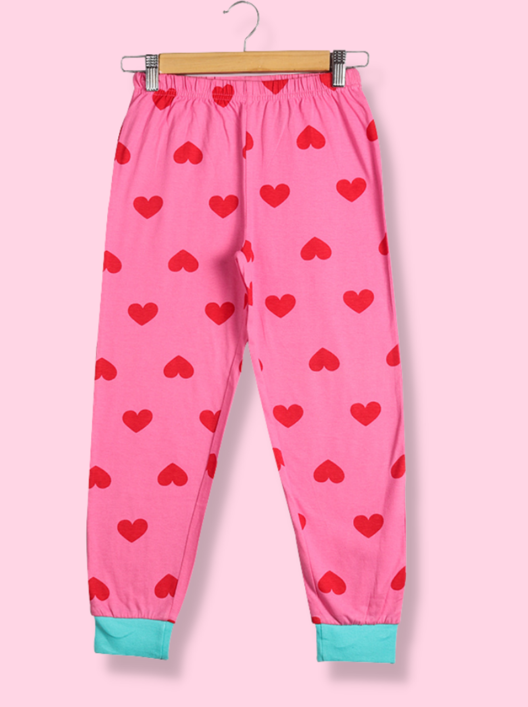 Kids Pink Cotton jersey knit Printed Pant