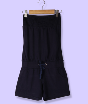 Kids  Navy  Spaghetti Straps Cotton Elasthane Dress