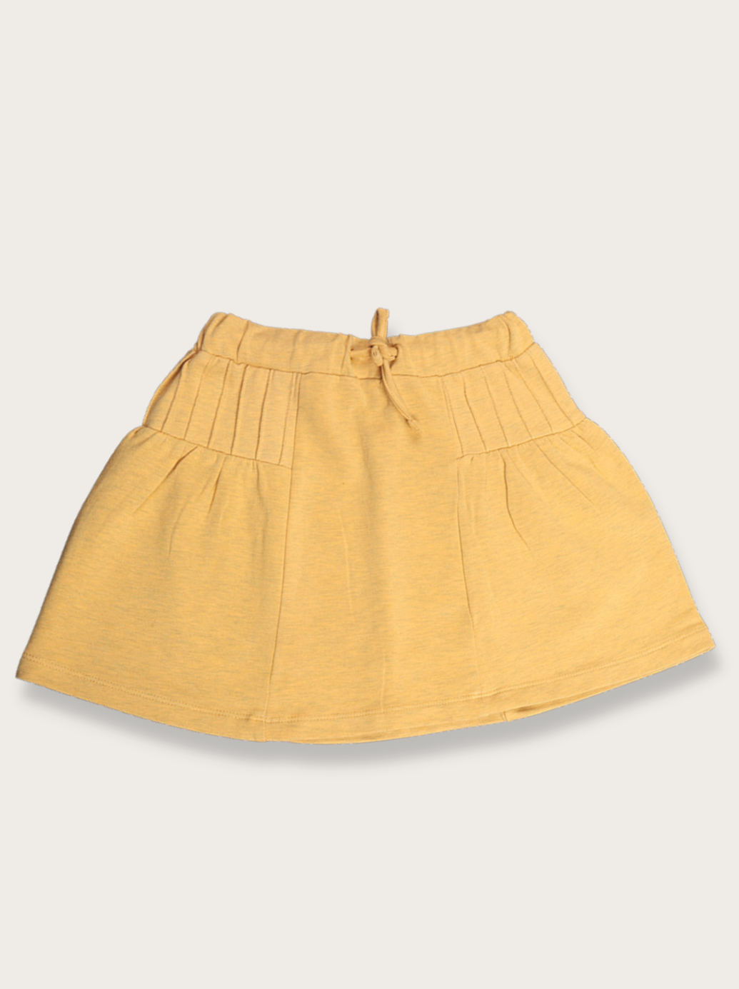 Kids Yellow Cotton Elasthane Solid skirt