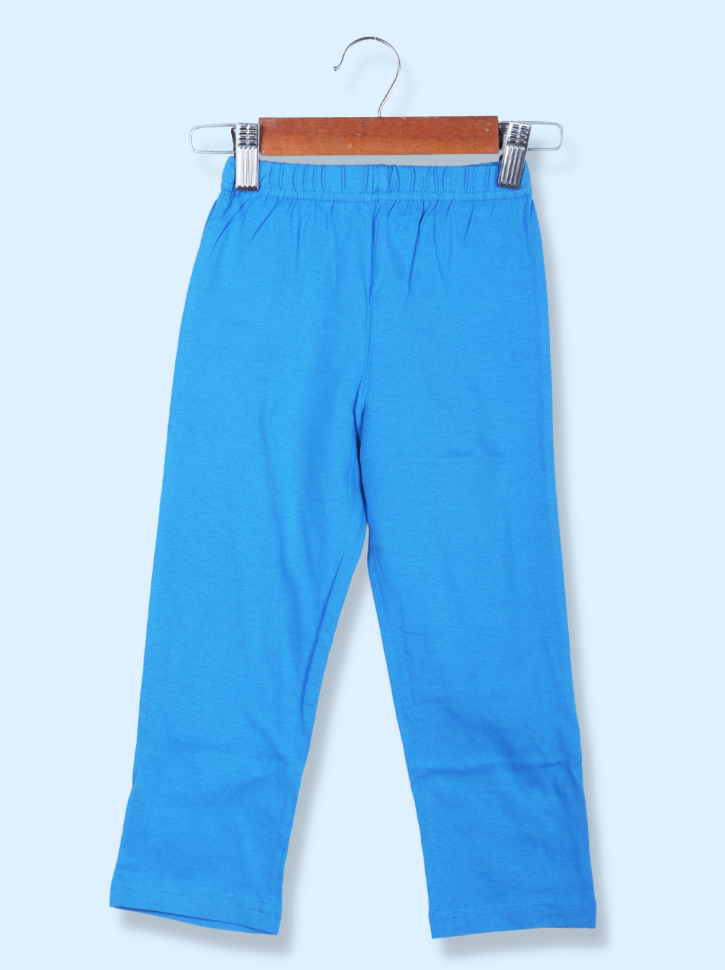 Kids Blue Cotton jersey knit Solid Pant