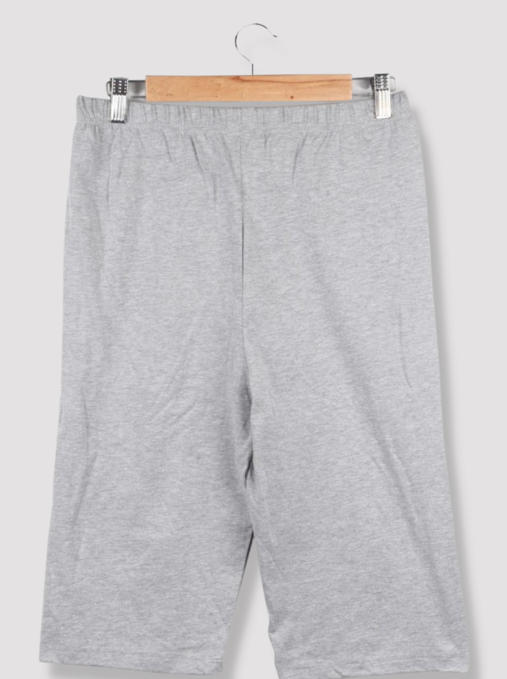 Mens Grey Solid Single Jersey Shorts