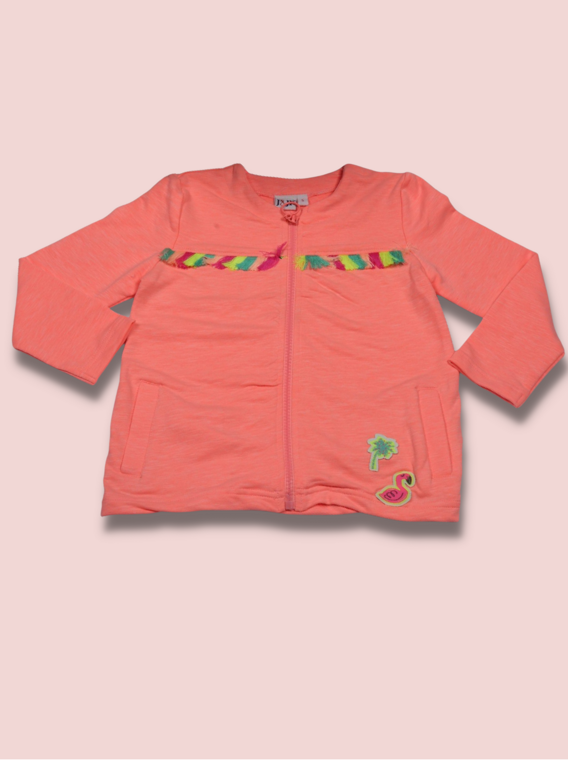 Kids Orange Full sleeve Loop Knit T-Shirt