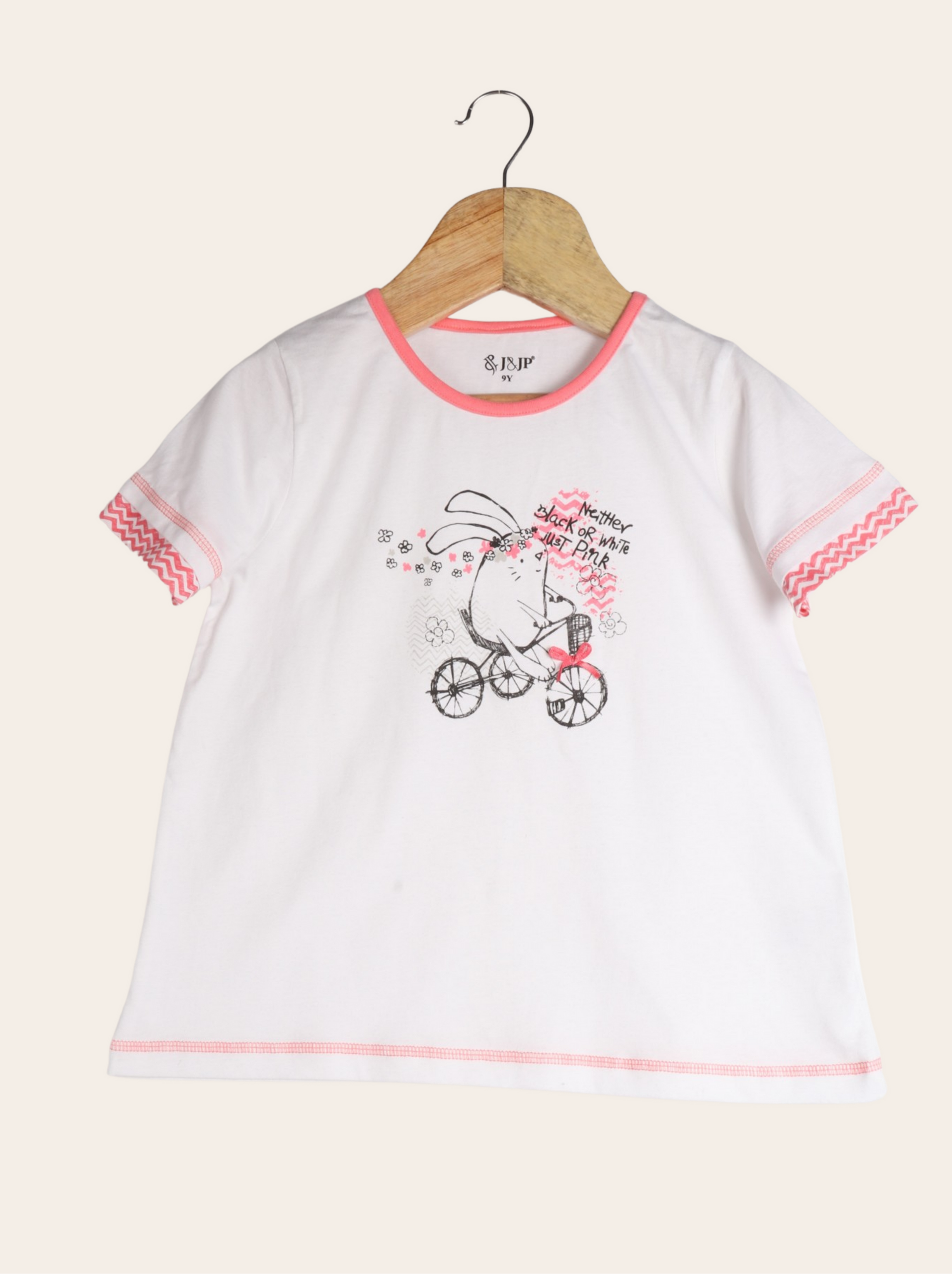 Kids White Half sleeve Printed Single Jersey T-Shirt