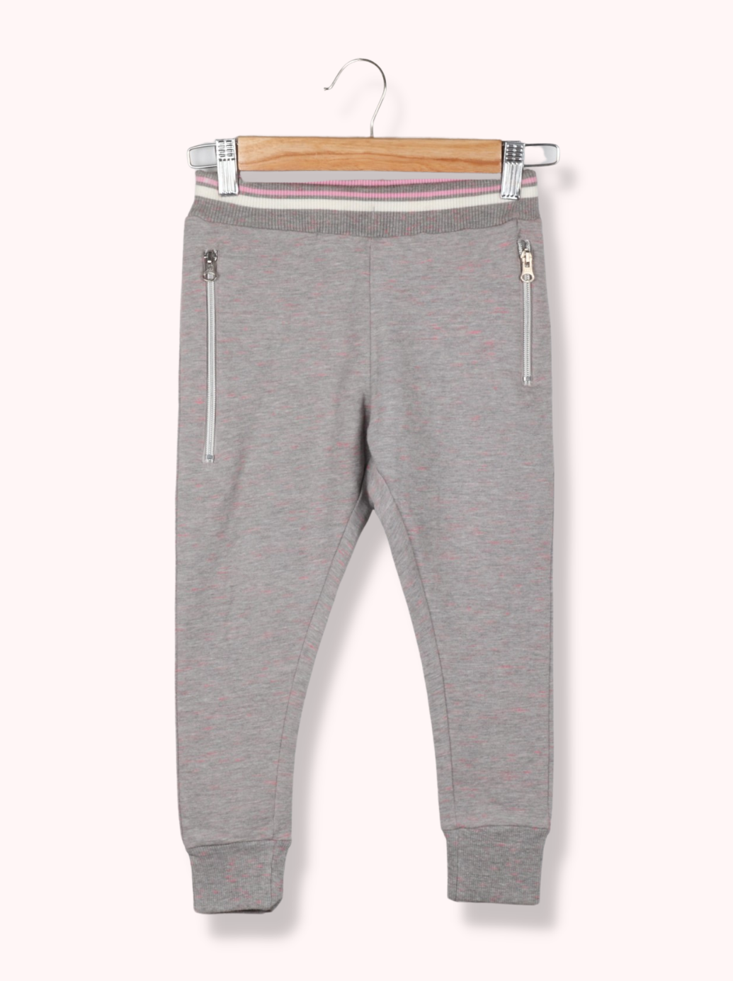 Kids Grey Loop Knit Solid Pant