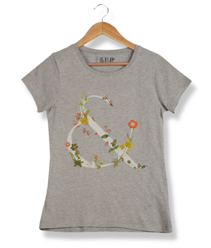 Women Grey Half sleeve  Cotton  T-Shirt