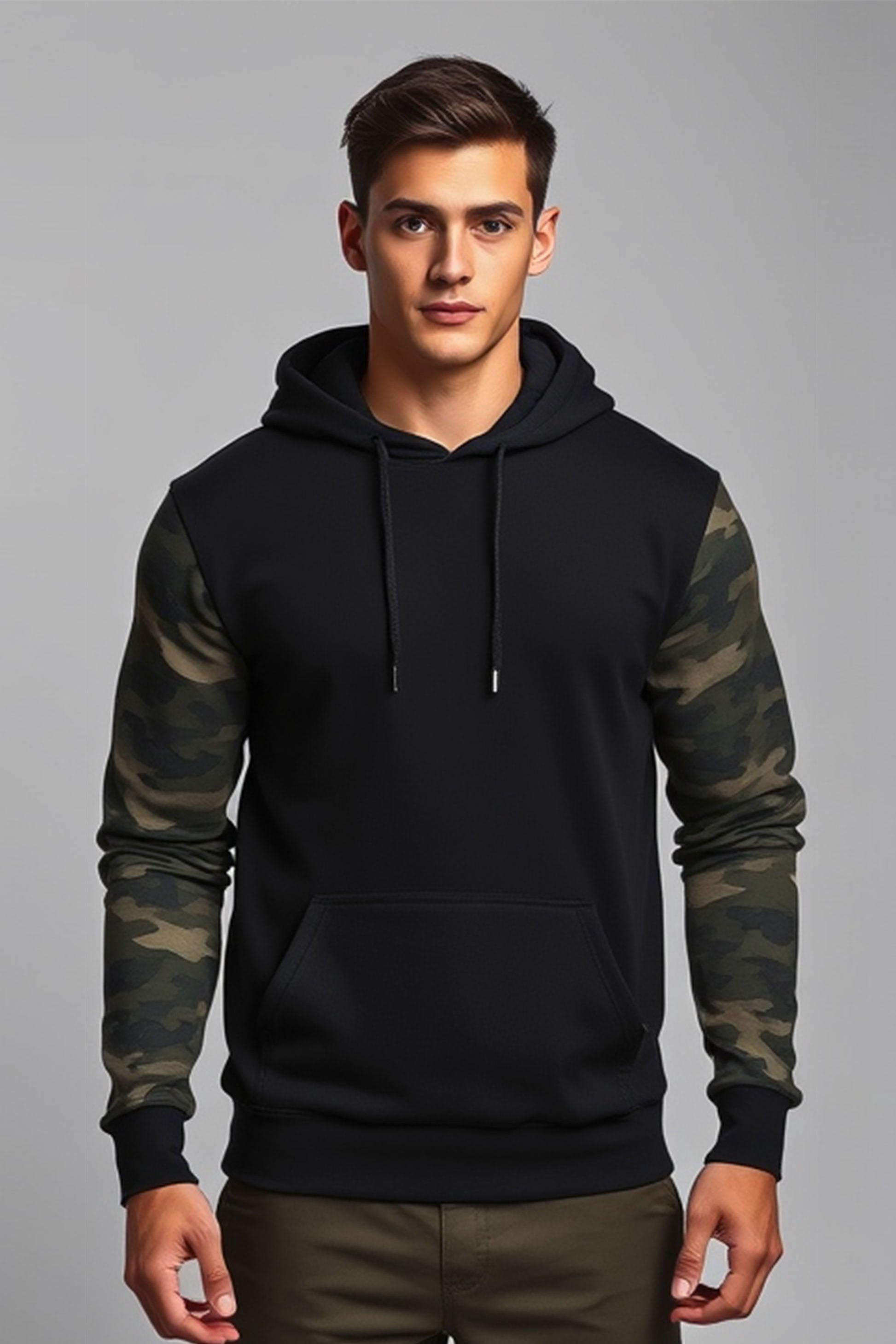 Army Men's Hoodie- Black