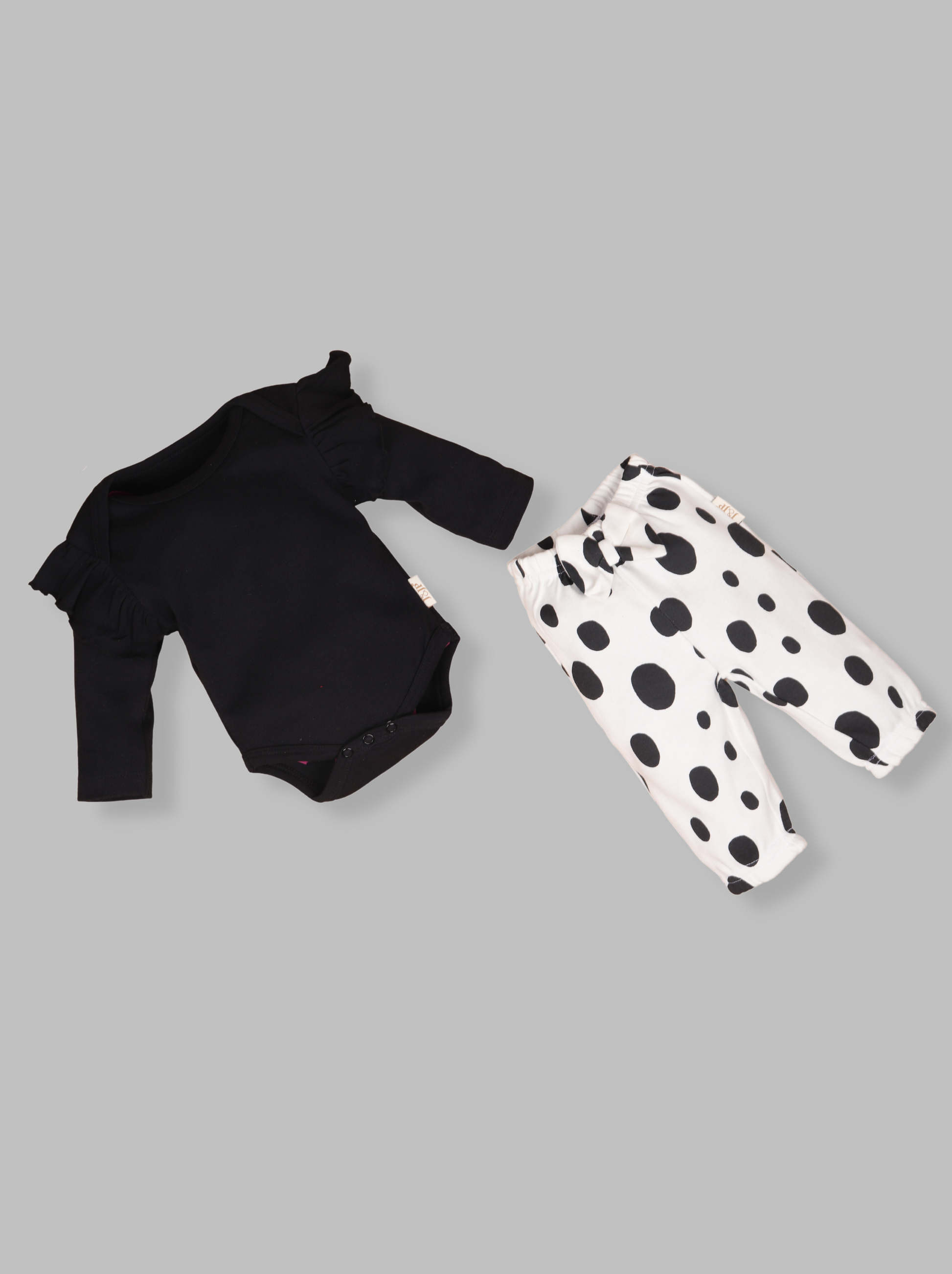 Babies Black Full sleeve Single Jersey Romper Set