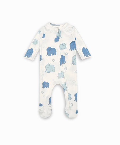 Babies Unisex Footed Romper-Elephant