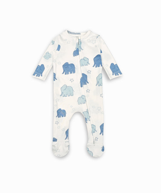 Babies Unisex Footed Romper-Elephant