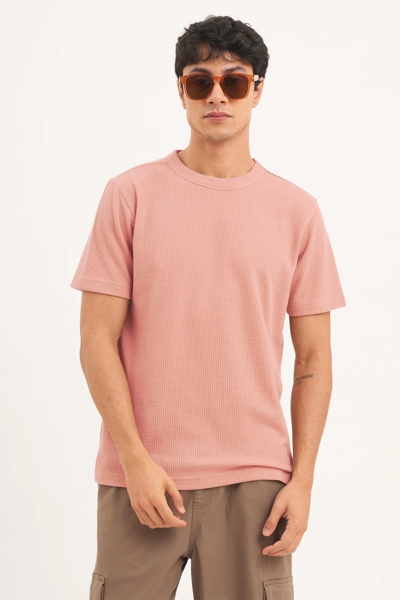 J&JP Texture oversize tshirt-Peach