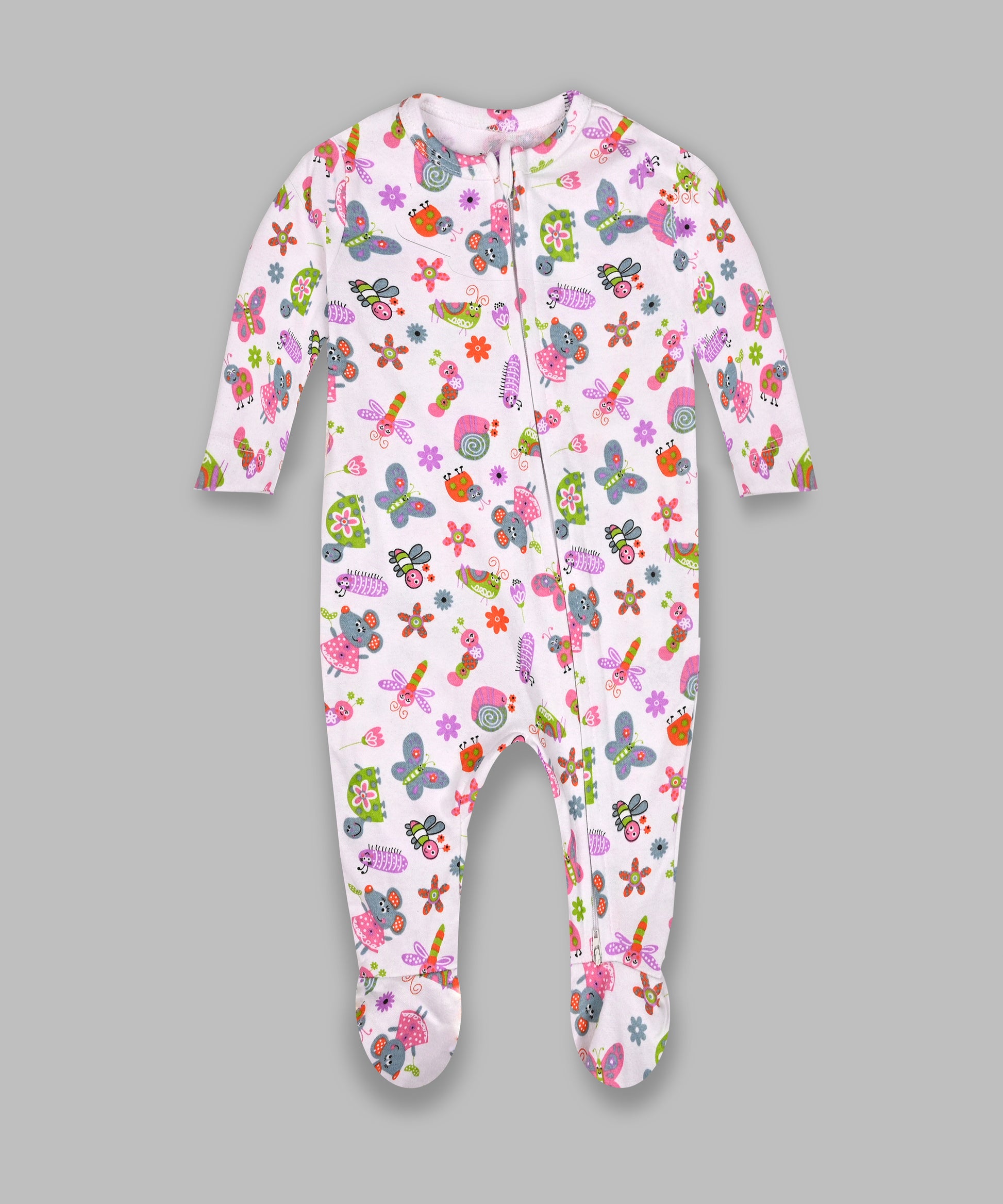 Babies Unisex Footed Romper-Insect