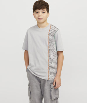 Aathichudi Printed Boys Oversized Tamil Tshirt- Grey