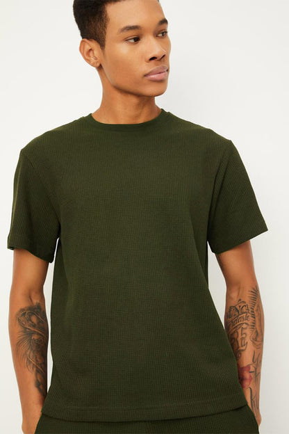 J&JP Texture oversize tshirt-Olive green