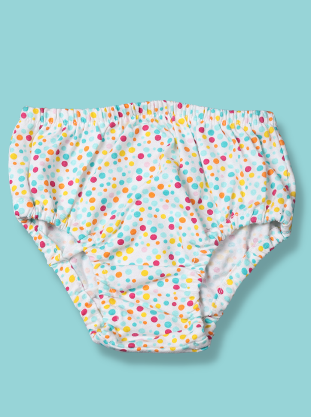 Babies White Polka Print Cotton jersey knit Pant