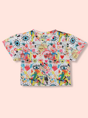 Women Multicolour Printed Poly cotton Crop Top