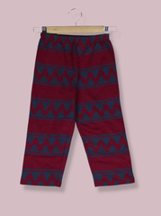 Kids Red Fleece Printed Pant