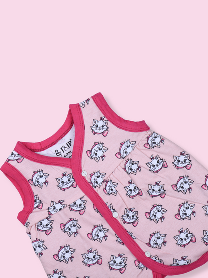 Babies Pink Sleeveless Front Open Single Jersey Jabla