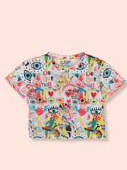 Women Multicolour Printed Poly cotton Crop Top