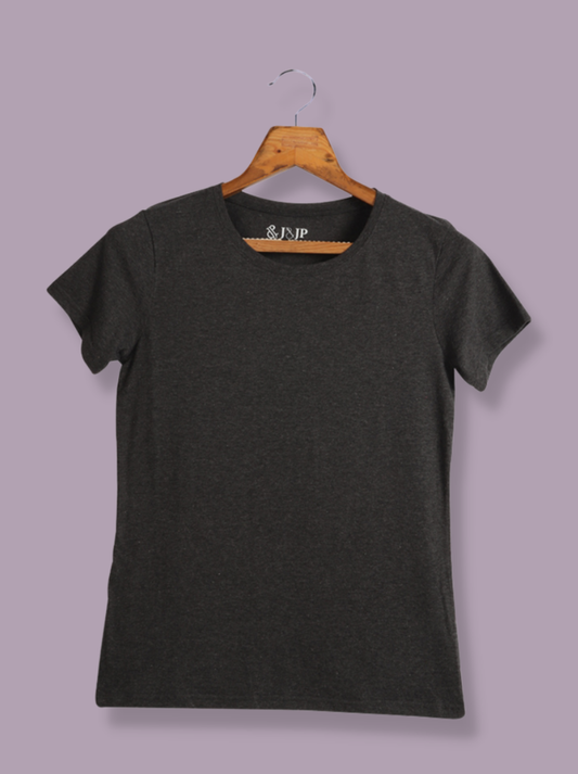 Women Grey Half sleeve Cotton T-Shirt