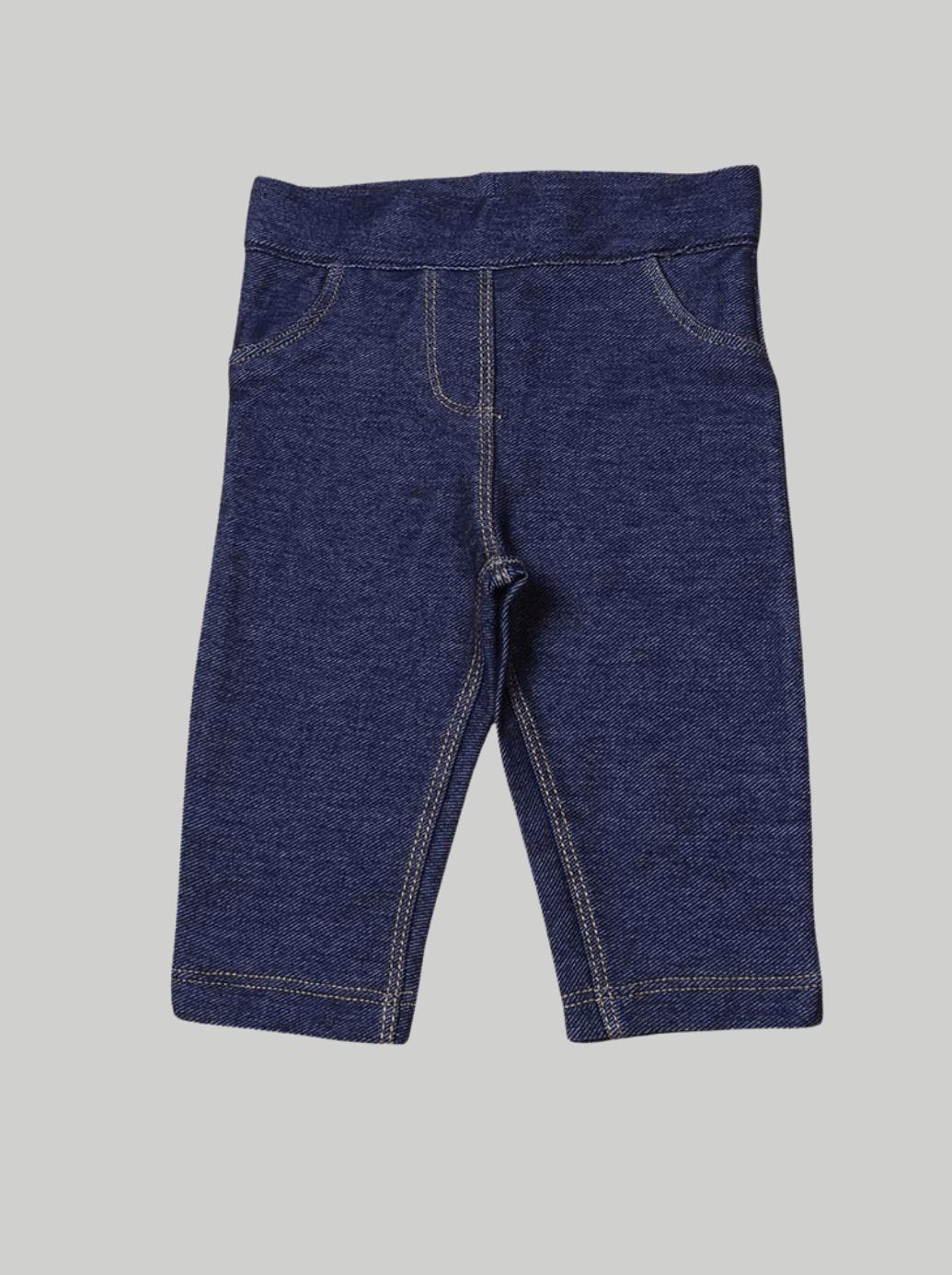 Babies Blue Printed Cotton Lycra, Twill Pant