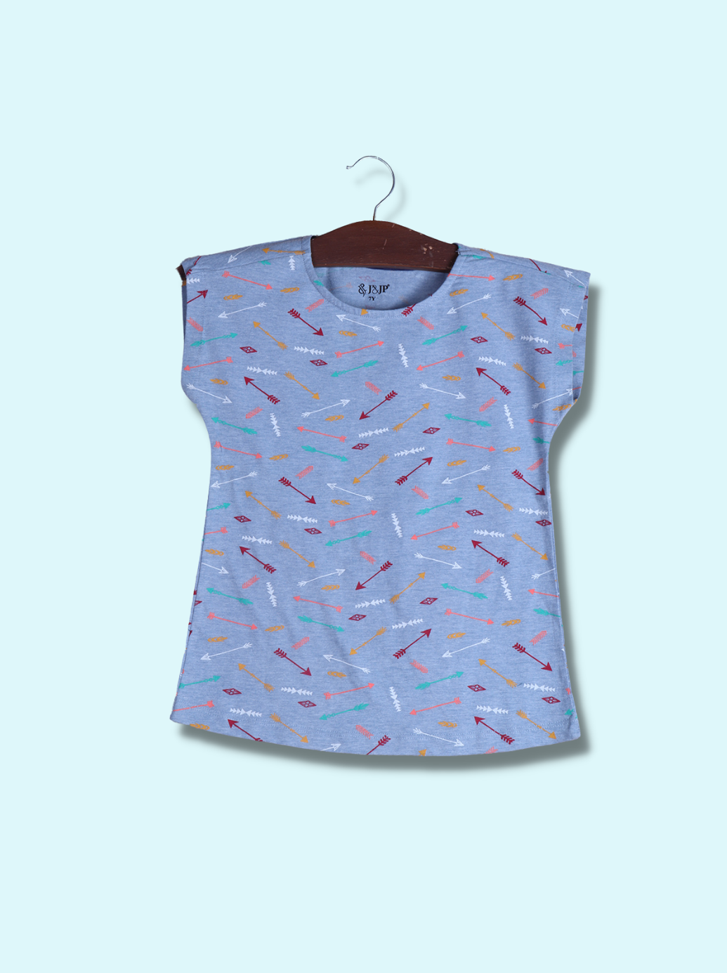 Kids Blue Cap sleeve, Half sleeve, Short Sleeve Abstract, Printed Cotton jersey knit, Single Jersey T-Shirt