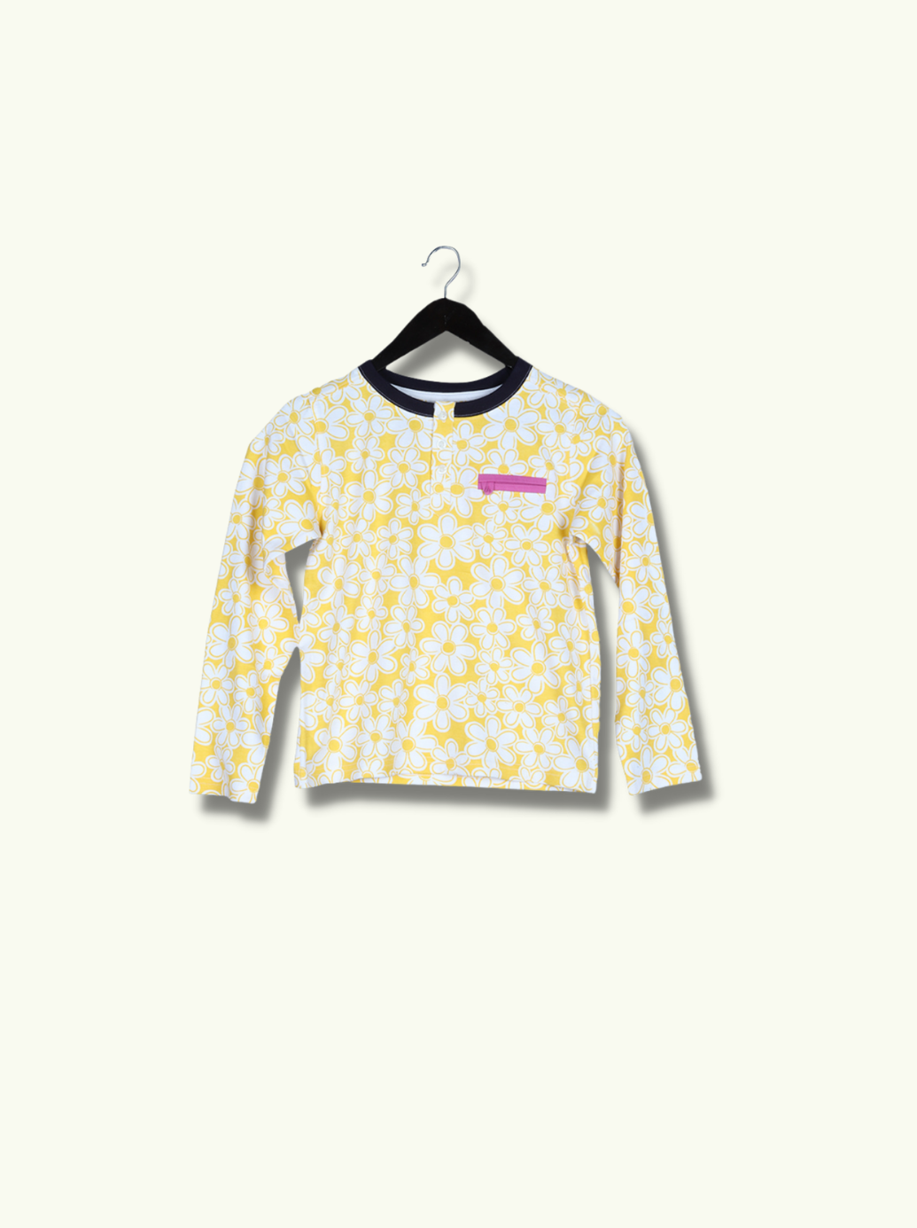 Kids Yellow Full sleeve Floral Print Cotton jersey knit T-Shirt