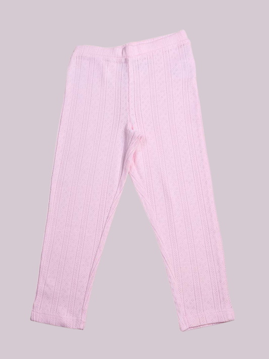 Kids Pink Viscose Solid Pant