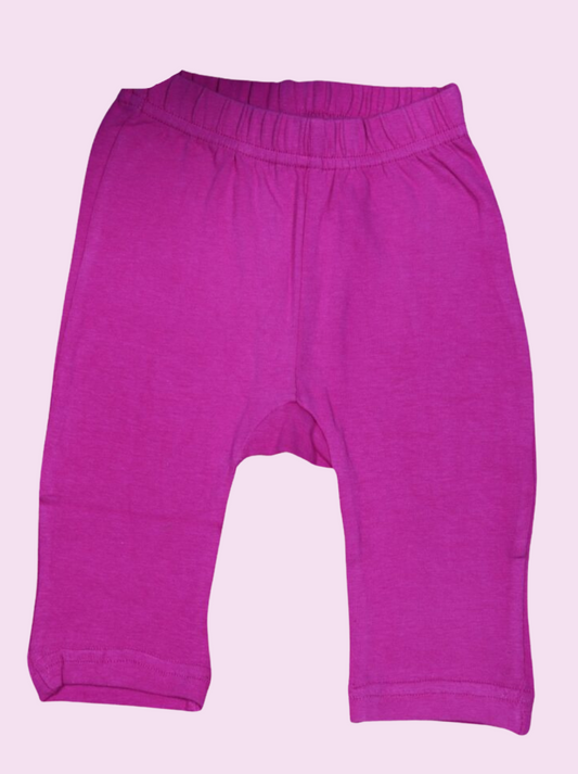 Babies Pink Solid Cotton jersey knit Pant