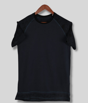 Mens Black Raglan Sleeve Solid Single Jersey T-shirt