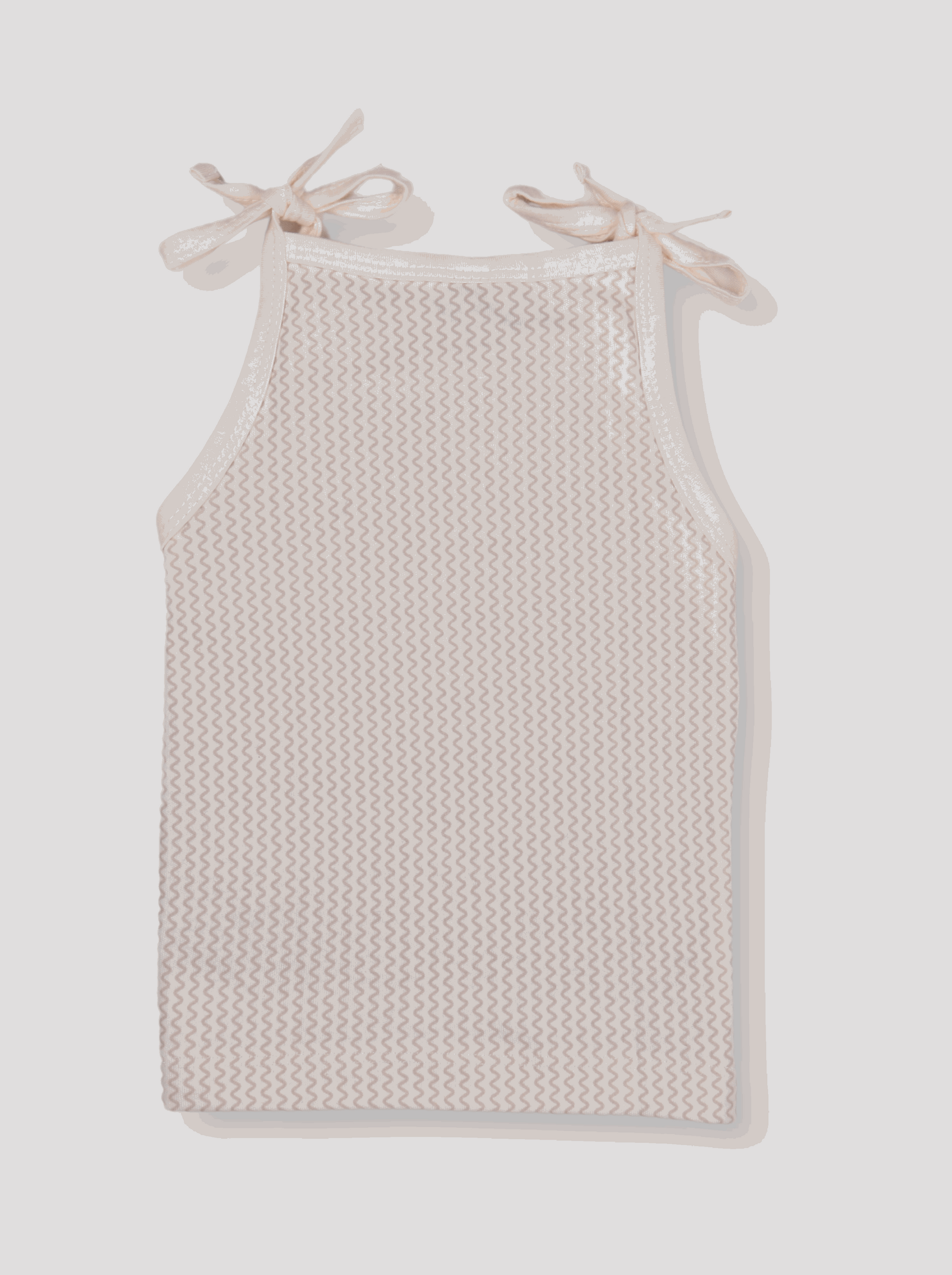 Babies Beige Colour Sleeveless Cotton Rope Knot Dress