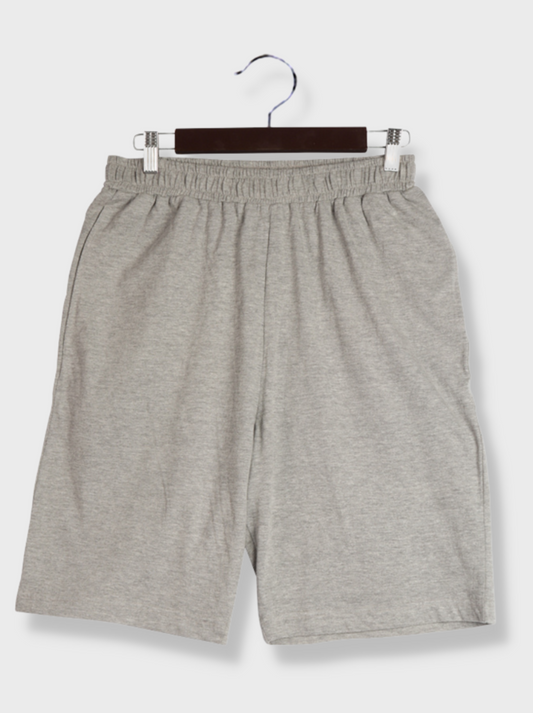 Mens Grey Solid Single Jersey Shorts