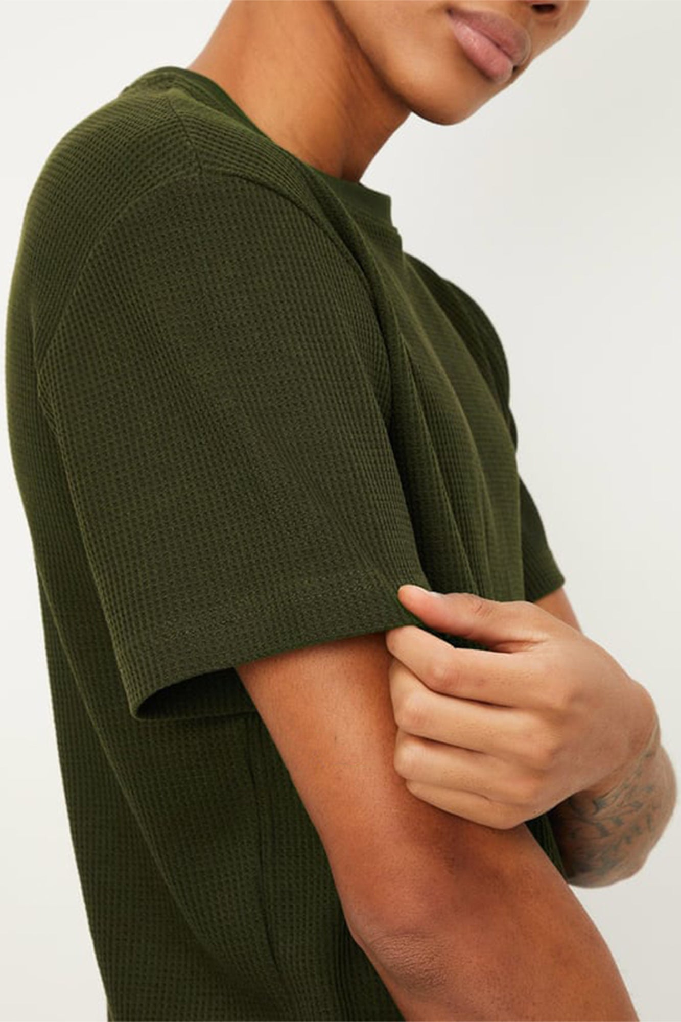 J&JP Texture oversize tshirt-Olive green