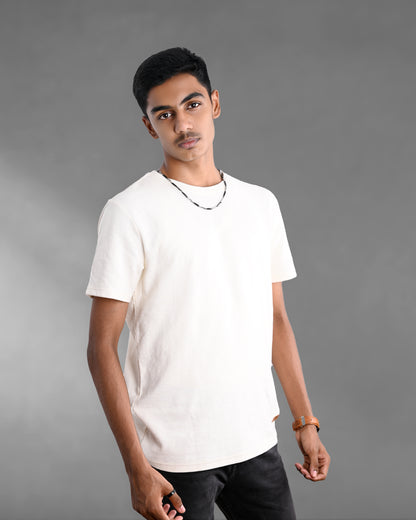 J&JP Men's Solid Tshirt -White