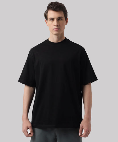 J&JP Men Oversized Back Printed T-shirt - Black