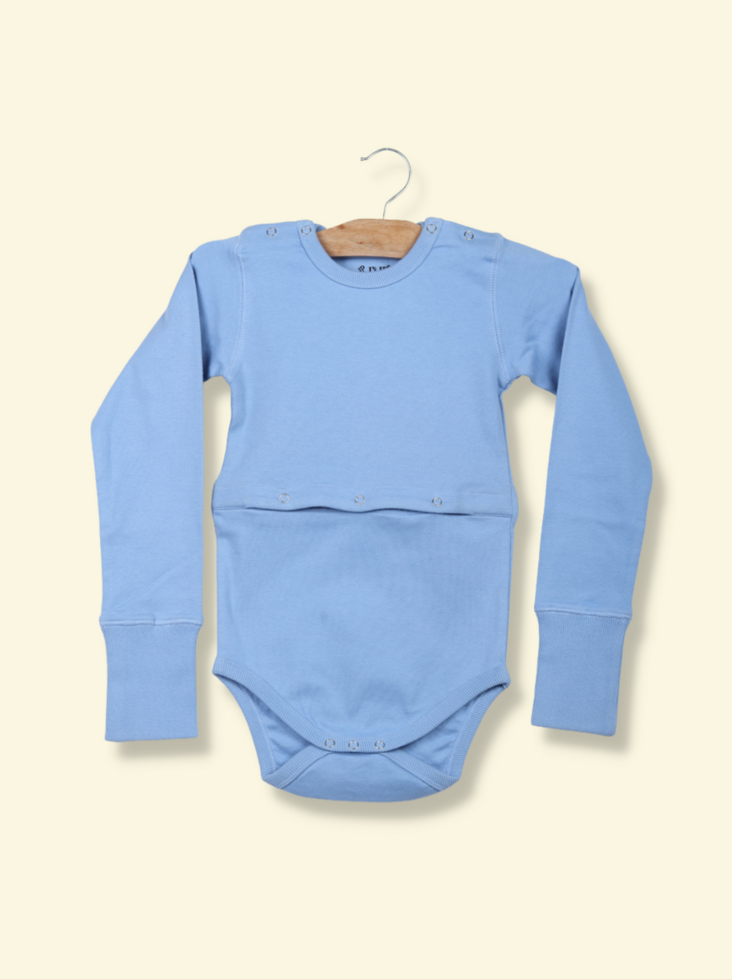 Kids Blue Full sleeve Solid Cotton jersey knit, Single Jersey T-Shirt