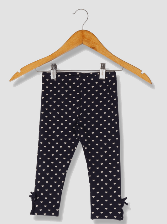 Babies Black Polka Print Loop Knit Pant