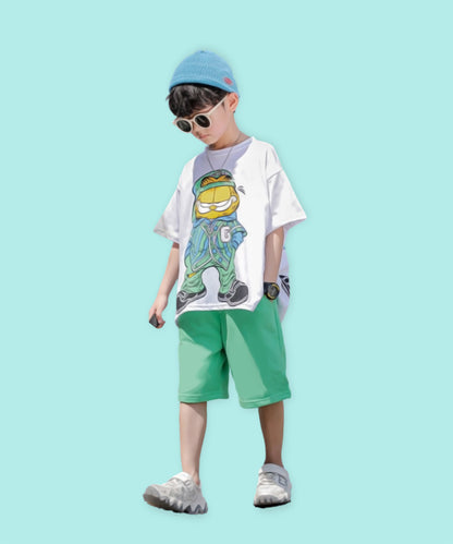 J&JP Kids Boys Printed Half Sleeve T-shirt and Shorts Set