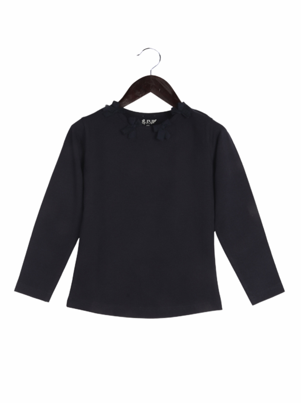 Kids Navy Full sleeve Solid Interlock Knit T-Shirt