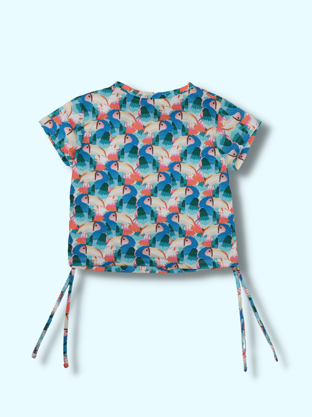 Women Blue Printed Poly cotton Crop Top