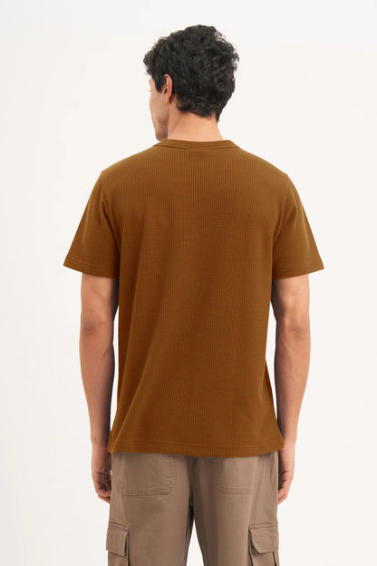 J&JP Texture oversize tshirt-Brown