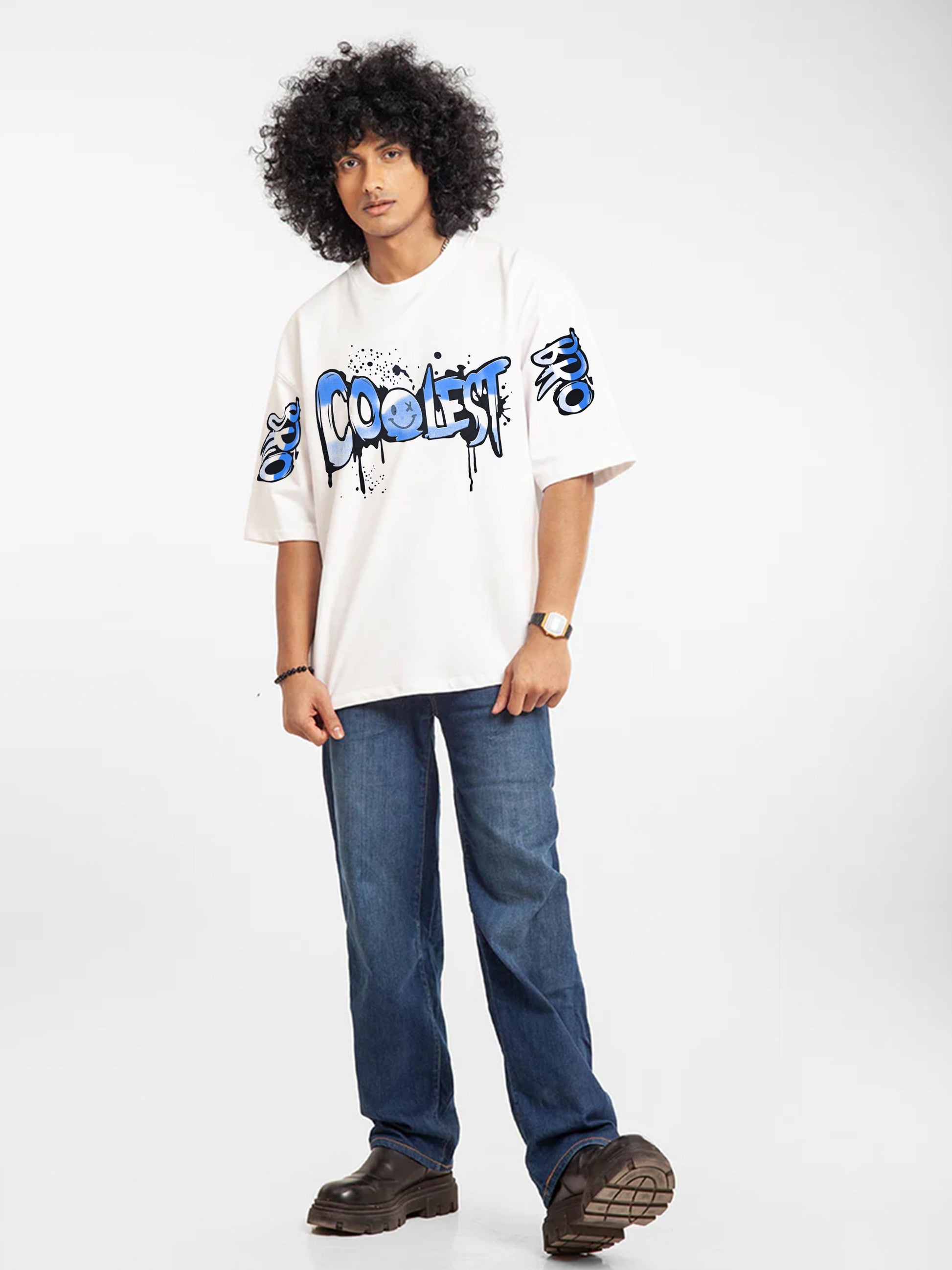 J&JP Mens oversized Backprinted Tshirt