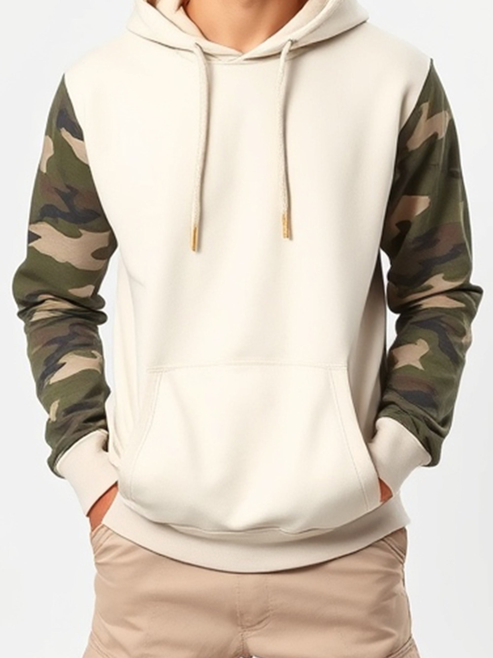 Army Men's Hoodie-White