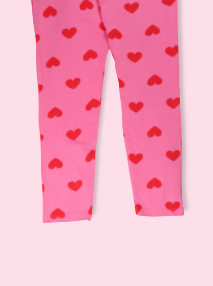 Women Pink Heart Printed Cotton Pyjamas