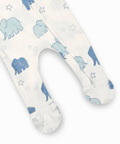 Babies Unisex Footed Romper-Elephant