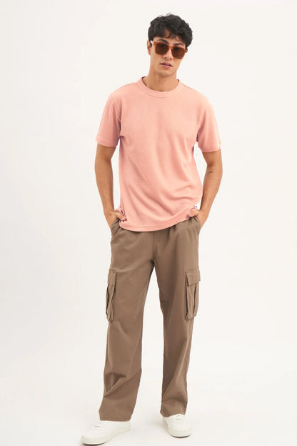 J&JP Texture oversize tshirt-Peach